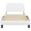 vidaXL Estructura de cama Dover cuero sint&eacute;tico blanco 90x190 cm