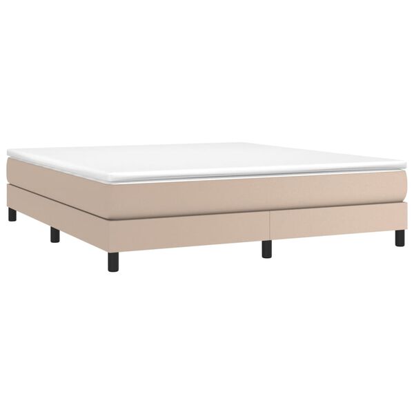 vidaXL Cama box spring con colch&oacute;n cuero sint&eacute;tico capuchino 180x200cm