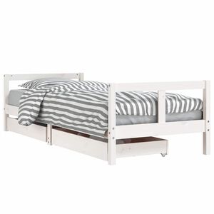 vidaXL Estructura cama ni&ntilde;os con cajones madera pino blanco 80x200 cm