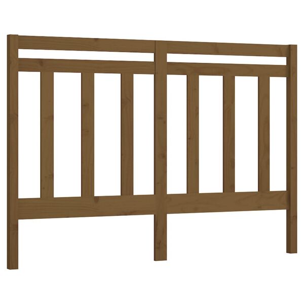 vidaXL Cabecero de cama madera maciza de pino marr&oacute;n miel 141x4x100 cm