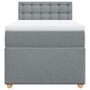 vidaXL Cama box spring con colch&oacute;n tela gris claro 90x190 cm