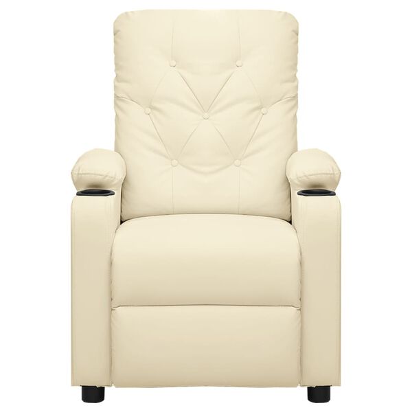 vidaXL Sill&oacute;n de masaje de cuero sint&eacute;tico crema