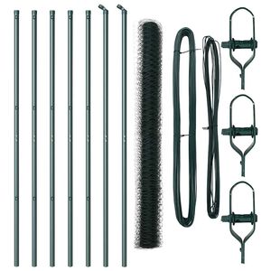 vidaXL Poste de Valla Verde