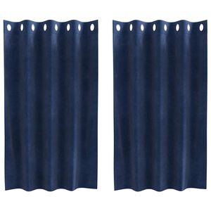 vidaXL Cortinas opacas 2 uds. Azul Oscuro 140 x 140 cm Terciopelo