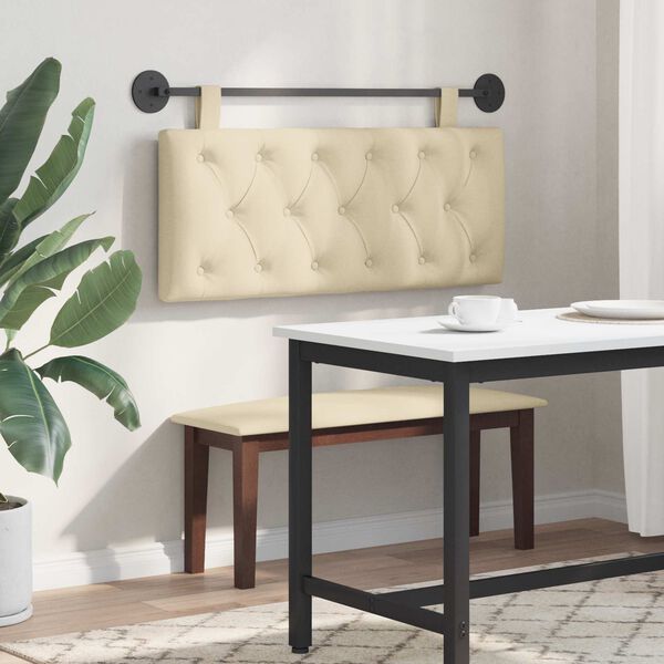 vidaXL Cabecera Colgante Crema 110 x 55 x 7 cm tela