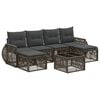 vidaXL Conjunto de sof&aacute;s de jard&iacute;n 7 uds. Gris y Gris Oscuro
