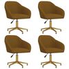 vidaXL Sillas de comedor giratorias 4 uds terciopelo marr&oacute;n