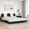 vidaXL Estructura de cama Viana con LED sin colch&oacute;n sin colch&oacute;n negro blanco 180x200 cm