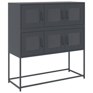 vidaXL Aparador de acero laminado en fr&iacute;o antracita 100,5x39x107 cm