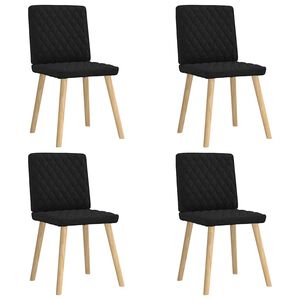vidaXL Sillas de comedor 4 unidades tela negras