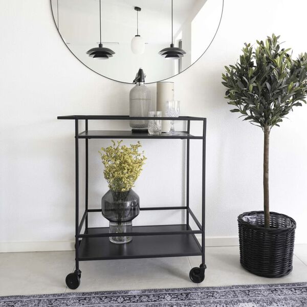 House Nordic Carrito camarera Avery negro 68x40x59 cm