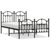 vidaXL Estructura cama sin colch&oacute;n con estribo metal negro 120x200 cm