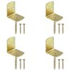 vidaXL Soportes del panel de la valla 4 uds en L metal galvanizado