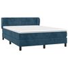 vidaXL Cama box spring con colch&oacute;n terciopelo azul oscuro 140x200 cm