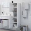 vidaXL Armario de ba&ntilde;o madera contrachapada blanco brillo 30x30x130 cm