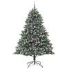 vidaXL &Aacute;rbol de Navidad artificial Verde 210 cm PVC, Pl&aacute;stico y Acero