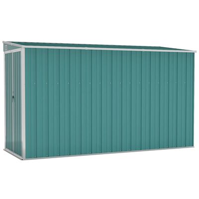 vidaXL Cobertizo de jardín pared acero galvanizado verde 118x288x178cm
