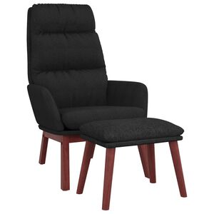 vidaXL Sill&oacute;n de relax con reposapi&eacute;s tela negro