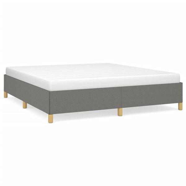 vidaXL Cama sin colch&oacute;n de tela gris oscuro 180x200 cm