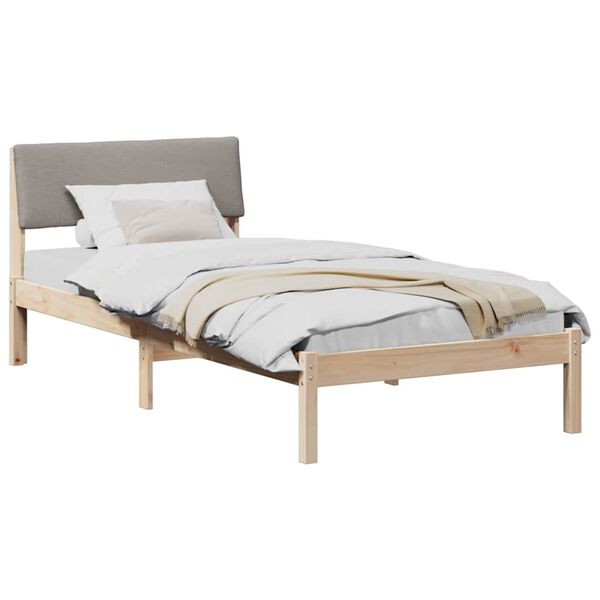 vidaXL Estructura de cama con cabecera Marr&oacute;n y taupe 100 x 200 cm