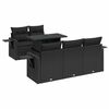 vidaXL Set de sof&aacute;s de jard&iacute;n 6 piezas y cojines rat&aacute;n sint&eacute;tico negro