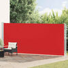 vidaXL Toldo lateral retr&aacute;ctil de jard&iacute;n rojo 180x600 cm