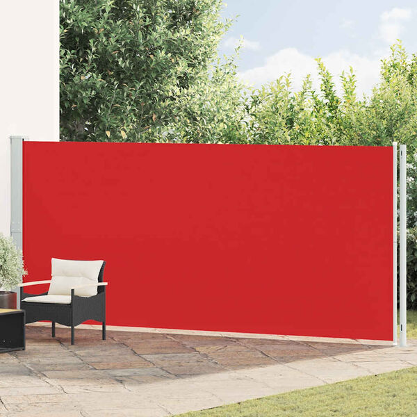 vidaXL Toldo lateral retr&aacute;ctil de jard&iacute;n rojo 180x600 cm