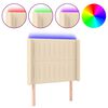 vidaXL Cabecero con LED de tela color crema 103x16x118/128 cm