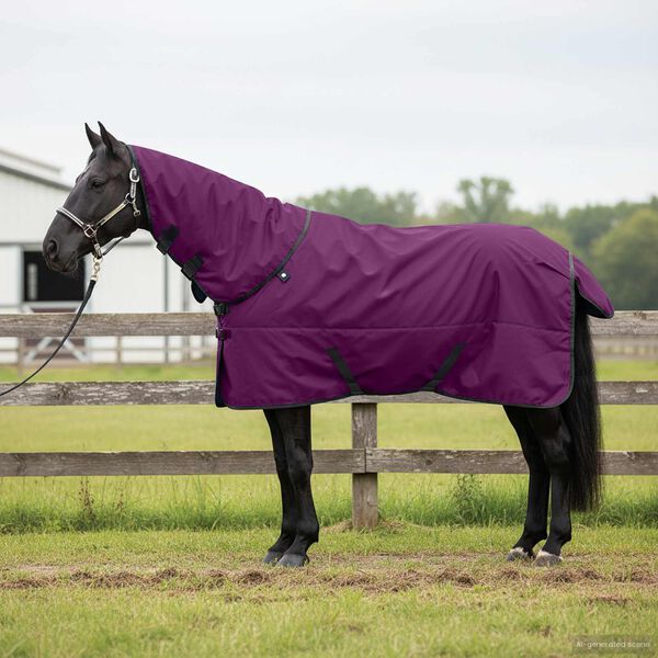 vidaXL Manta para Caballo Verde Oscuro y Negro 145 cm Poli&eacute;ster