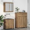 vidaXL Juego de muebles de ba&ntilde;o con caj&oacute;n Manual 3 pcs Roble artesanal
