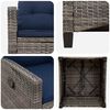 vidaXL Silla de Jard&iacute;n 2 pcs gris y azul marino 56 x 60 x 112 cm