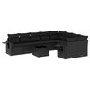 vidaXL Set de sof&aacute;s de jard&iacute;n 10 pzas cojines rat&aacute;n sint&eacute;tico negro