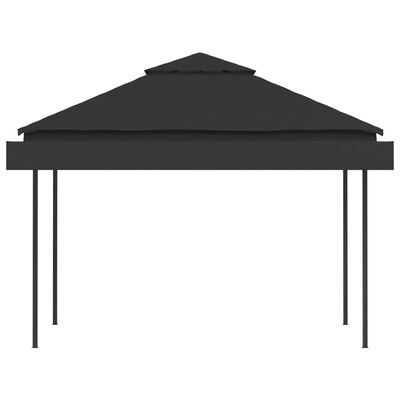 vidaXL Cenador con tejado doble extensible antracita 3x3x2,75m 180g/m²