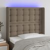 vidaXL Cabecero con LED de tela gris taupe 103x16x118/128 cm