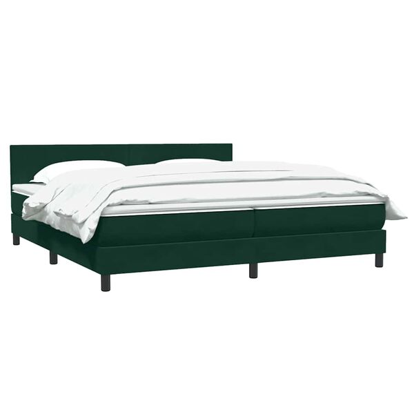 vidaXL Cama box spring con colch&oacute;n terciopelo verde oscuro 180x220 cm