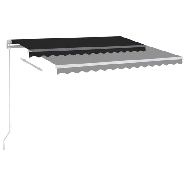 vidaXL Toldo manual retr&aacute;ctil con LED antracita 350x250 cm