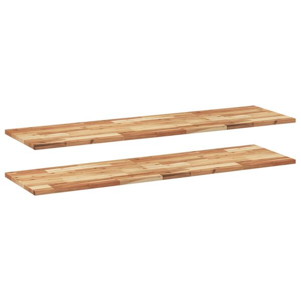 vidaXL Estante flotante 2 uds madera acacia acabado aceite 160x40x2 cm