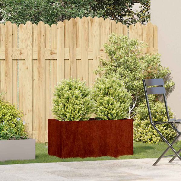 vidaXL Jardinera oxidada 80x40x40 cm acero corten