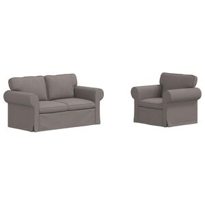 vidaXL Juego de Sof&aacute; 2 pcs Taup&eacute; 155 x 82 x 80 cm tela