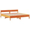 vidaXL Cama sin colch&oacute;n madera maciza de pino marr&oacute;n cera 180x200 cm