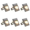vidaXL L&aacute;mparas LED de pared de jard&iacute;n 6 unidades cuadrada plateada 2W
