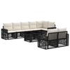 vidaXL Conjunto de sof&aacute;s de jard&iacute;n 9 uds. Negro y Blanco Crema