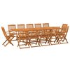 vidaXL Set comedor de jard&iacute;n 13piezas madera maciza acacia 280x90x75cm