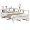 vidaXL Cama con estanter&iacute;a sin colch&oacute;n madera maciza blanca 135x190 cm