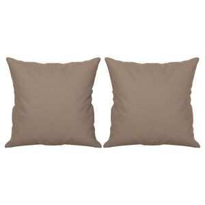 vidaXL Cojines decorativos 2 uds tela microfibra gris taup&eacute; 40x40 cm