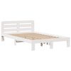 vidaXL Cama con estanter&iacute;a sin colch&oacute;n madera maciza blanca 135x190 cm