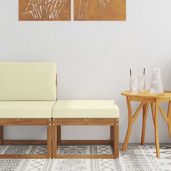 vidaXL Reposapi&eacute;s de exterior Madera de Acacia S&oacute;lida Natural