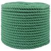 vidaXL Cuerda de algod&oacute;n 12 mm 50 m Verde 100% Algod&oacute;n