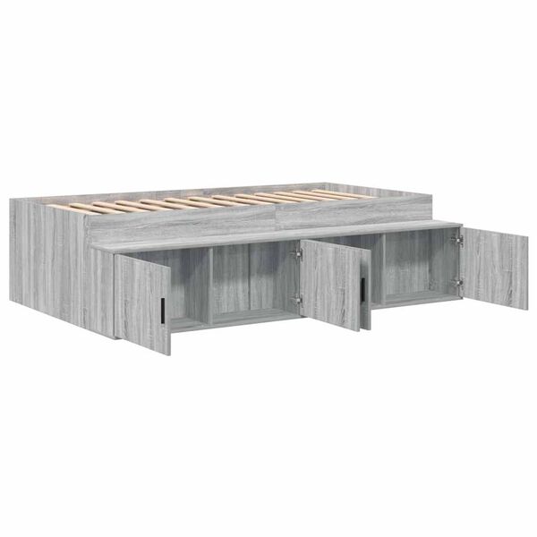 vidaXL Estructura de cama Gris Sonoma 90 x 200 cm Madera contrachapada