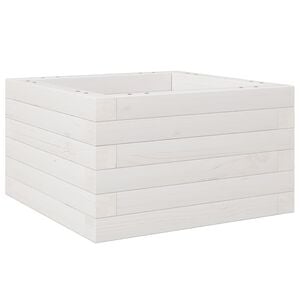 vidaXL Jardinera de madera maciza de pino blanca 40x40x23 cm